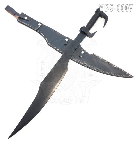 Handmade 300 Spartan Warrior Replica Sword, Film Replica Sword, Carbon Steel 30 inches, King Leonidas Sword with Premium Leather Wrapped Handle and Sheath (VBS-0007)