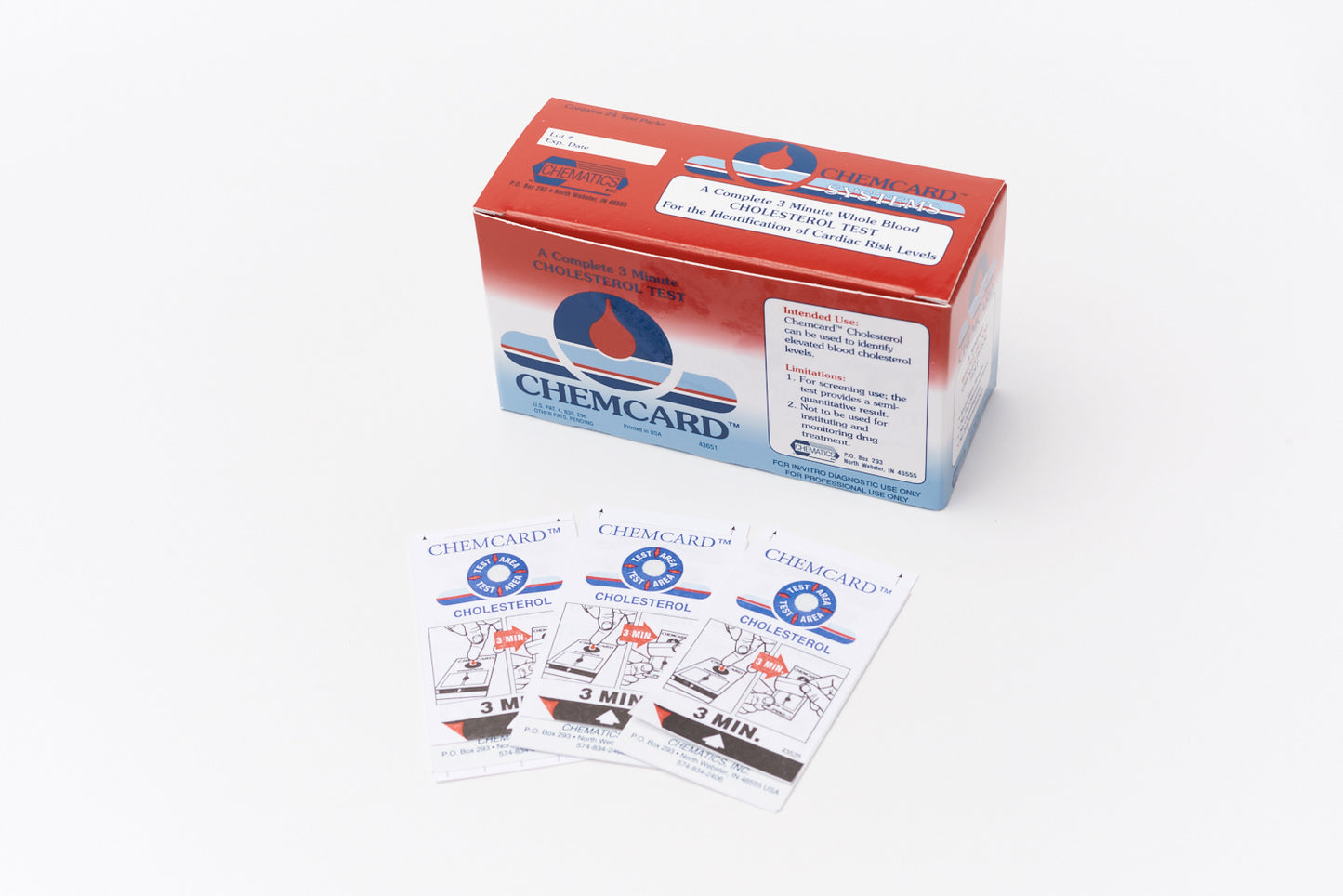 Chemcard™ Cholesterol Test (Box of 24 Tests)