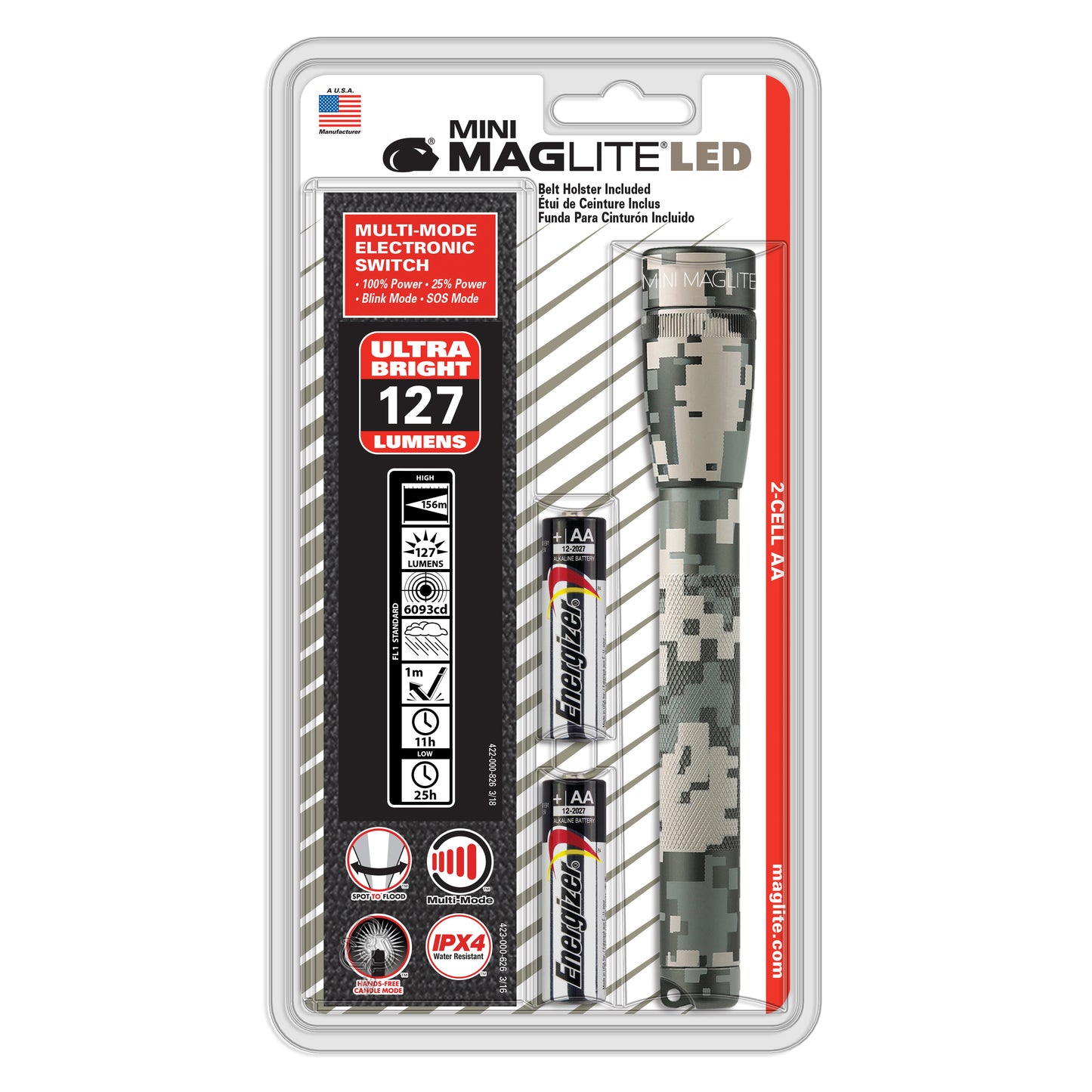 Mini Maglite LED Flashlight Holster Pack