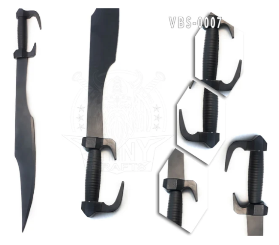Handmade 300 Spartan Warrior Replica Sword, Film Replica Sword, Carbon Steel 30 inches, King Leonidas Sword with Premium Leather Wrapped Handle and Sheath (VBS-0007)