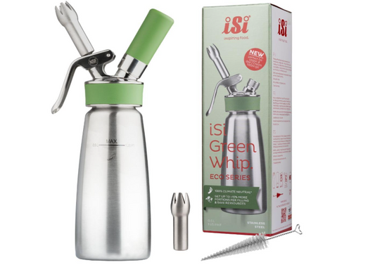 iSi North America Culinary Eco Series Green Whip for Whipped Cream, Foams and Plant-Based Toppings; 1 Pint, Stainless Steel