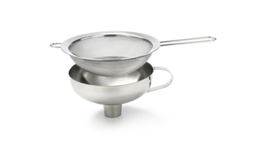 iSi Funnel & Sieve - Stainless Steel Combination Set with 700ml Capacity - Universal Fit, Compatible with Cream Whippers, Canning Jars, Bottles - Dishwasher Safe, Professional Kitchen Accessories