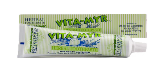 Vita-Myr Zinc+ Toothpaste,(5.4 Ounce Each), Sugar-Free, Fluoride-Free Made in USA.