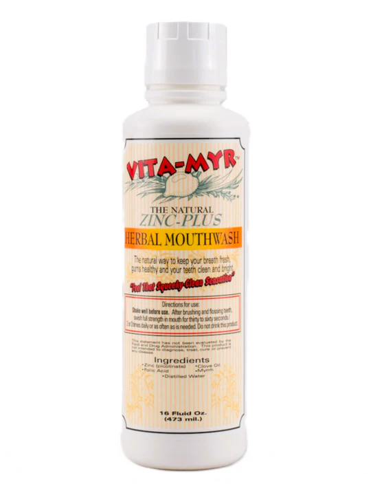 VITA-MYR 16 Ounce Herbal Mouthwash - Refreshing Herbal Formula for Oral Hygiene