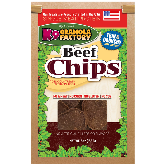 Chip Collection, Single Meat Protein Beef Chips for Dogs 6oz