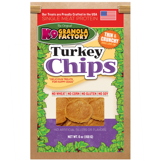 Chip Collection, Single Meat Protein Turkey Chips for Dogs 6oz