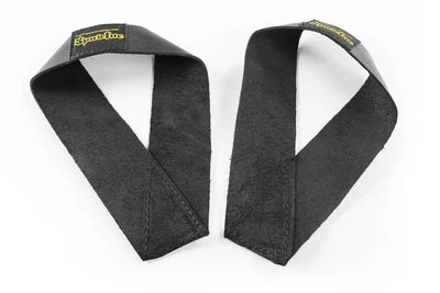 Old School Leather Wrist Straps (Oly) - Black