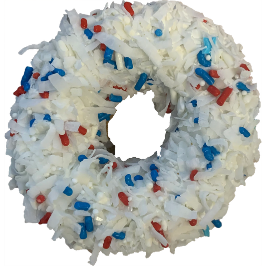 Gourmet Donut, SPRING/SUMMER the Coconut Sparkler Donut Dog Treat