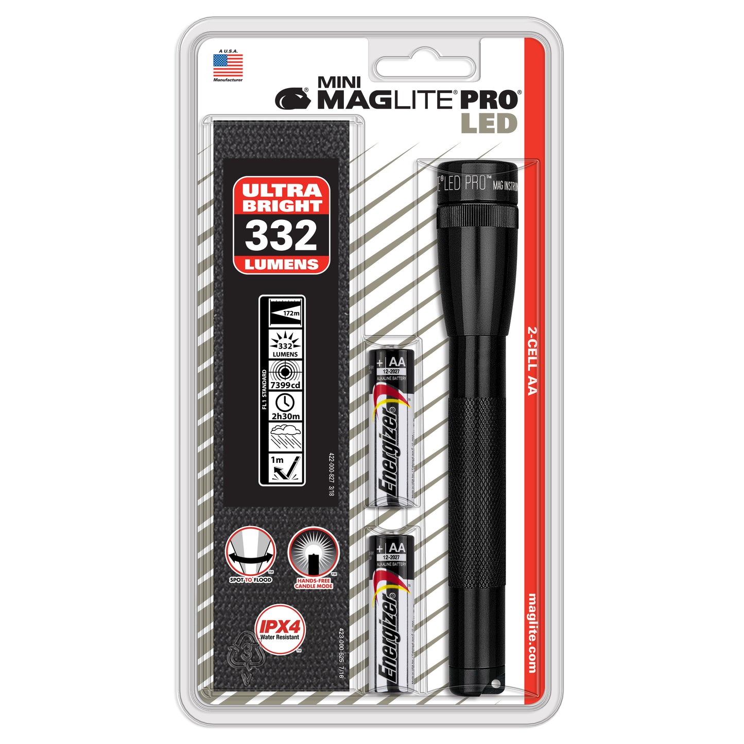 Mini Maglite Pro LED 2 AA Holster Pack